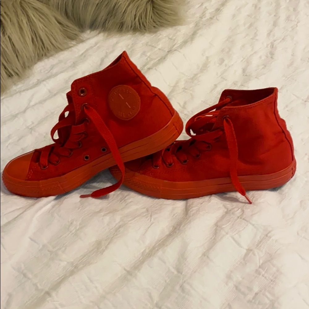 Red high top converse